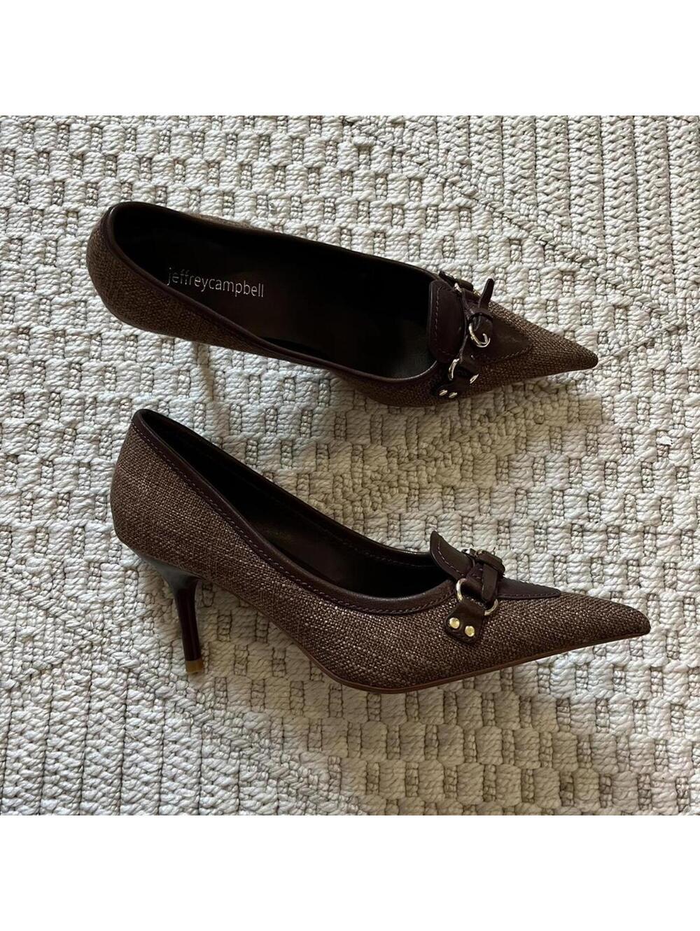 Jeffrey Campbell Walk-Thru Pump in Brown